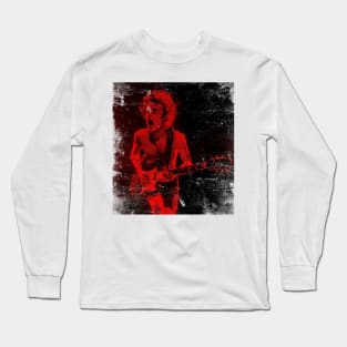 red vintage Angus Young Long Sleeve T-Shirt